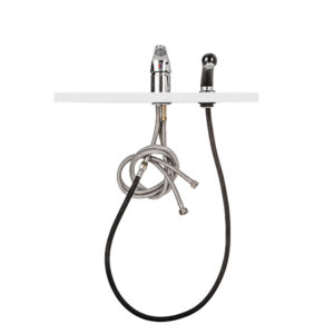 Kit idraulico con miscelatore e doccetta. Tubi di carico 110 cm.
